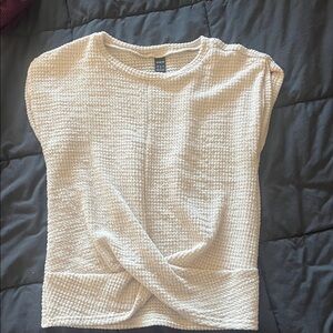SHEIN Off-White Textured Knit Top